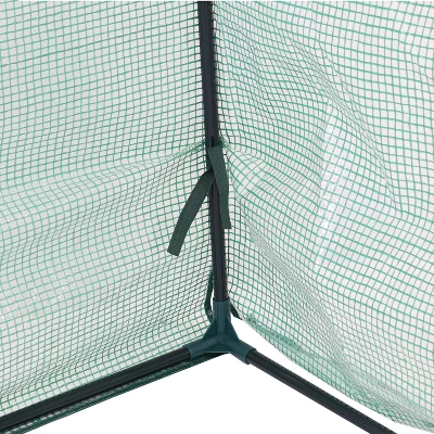 Sunnydaze Decor Sunnydaze Outdoor Portable Slanted Top Plant Shelter Mini Cloche Greenhouse With Zipper Doors - Green - Image 4