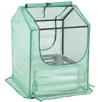 Sunnydaze Decor Sunnydaze Steel Raised Garden Bed With Greenhouse Cover - Green - Image 11