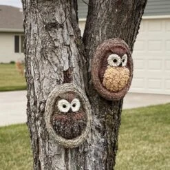 Sunnydaze Decor Sunnydaze Outdoor Polyresin Winifred And Wesley The Wise Old Owls Tree Hugger Tree Trunk Garden Sculpture Decoration - 9" - 2pc