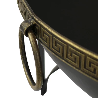 Sunnydaze Decor Sunnydaze Outdoor Camping Or Backyard Steel Contemporary Fire Pit Bowl With Handles And Spark Screen - 26" - Black - Image 2