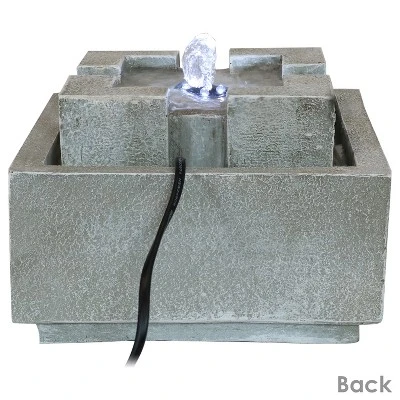 Sunnydaze Decor Sunnydaze Indoor Home Office Decorative Square Dynasty Bubbling Tabletop Water Fountain Feature - 7" - Image 6