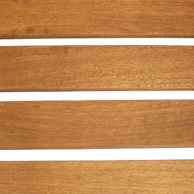 Sunnydaze Decor Sunnydaze Outdoor Meranti Wood With Teak Oil Finish 2-Person Bench Seat With Pop-Up Table - 60" - Brown - Image 4