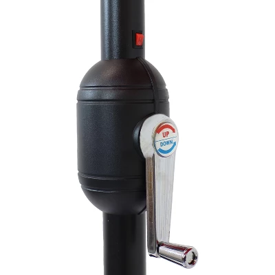 Sunnydaze Decor Sunnydaze Solar Outdoor Half Patio Umbrella With LED Lights And Crank - 9' - Image 8