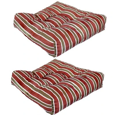 Sunnydaze Decor Sunnydaze Indoor/Outdoor Replacement Square Tufted Patio Chair Seat And Back Cushions - 20" - 2pk - Image 12