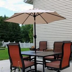 Sunnydaze Decor Sunnydaze Outdoor Aluminum Patio Table Umbrella With Polyester Canopy And Tilt And Crank Shade Control - 7.5'