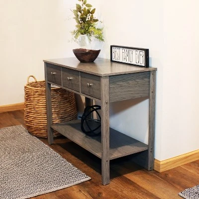 Sunnydaze Decor Sunnydaze MDF Indoor Entryway Console Table With 3 Drawers - 30" H - Thunder Gray - Image 3