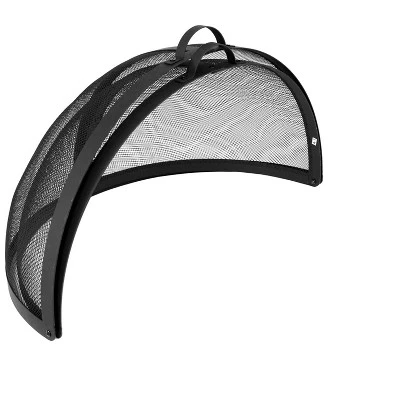 Sunnydaze Decor Sunnydaze Outdoor Heavy-Duty Steel Mesh Round Easy-Opening Camp Fire Pit Spark Screen Lid With Hinged Door - Black - Image 7