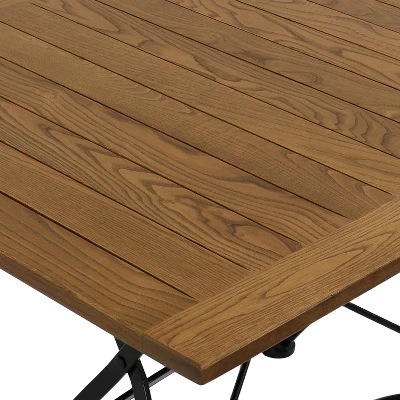 Sunnydaze Decor Sunnydaze Indoor/Outdoor Chestnut Wood Large Folding Patio Family Dining Table - 31" - Brown - Image 2