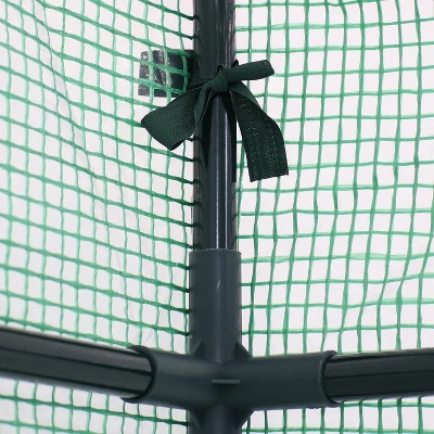 Sunnydaze Decor Sunnydaze Outdoor Portable Growing Rack Petite Deluxe Mini Walk-In Greenhouse With Roll-Up Door - 1 Shelf - Green - Image 7