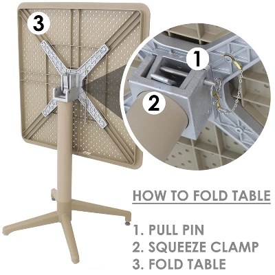 Sunnydaze Decor Sunnydaze All-Weather Commercial-Grade Bellemead Indoor/Outdoor Patio Furniture Dining Set With Square Table With Folding Top, Tan, 5pc - Image 7