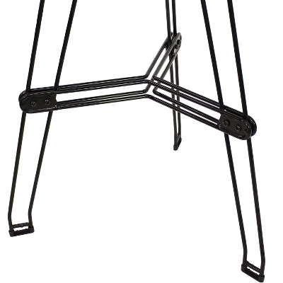 Sunnydaze Decor Sunnydaze Indoor Modern Furniture Steel Wire Bar Table With Faux Woodgrain Tabletop - Brown - Image 4