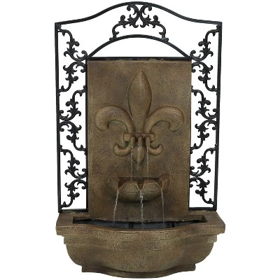 Sunnydaze Decor Sunnydaze 33"H Electric Polystone French Lily Design Outdoor Wall-Mount Water Fountain - Image 7