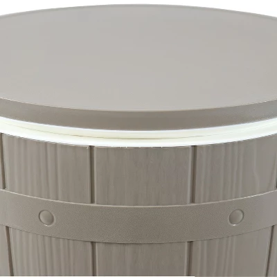 Sunnydaze Decor Sunnydaze Faux Wood Design Patio Bar Cooler Table With Height-Adjustable Tabletop - Driftwood - Image 4