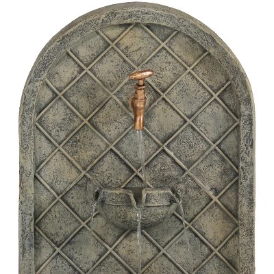 Sunnydaze Decor Sunnydaze 26"H Solar Polystone Messina Outdoor Wall-Mount Water Fountain - Image 2