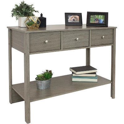 Sunnydaze Decor Sunnydaze MDF Indoor Entryway Console Table With 3 Drawers - 30" H - Thunder Gray - Image 11