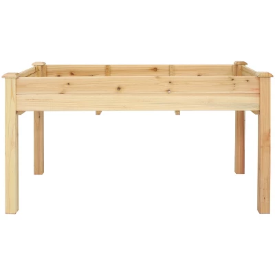 Sunnydaze Decor Sunnydaze Outdoor Wood Elevated Rectangular Standing Garden Planter Box For Flower, Herb And Vegetable Gardening - 24.5" W X 48.5" D X 27.5" H - Brown - Image 6