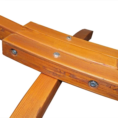 Sunnydaze Decor Sunnydaze Heavy-Duty Two-Person Curved Larch Wood Hammock Stand Only - Image 3