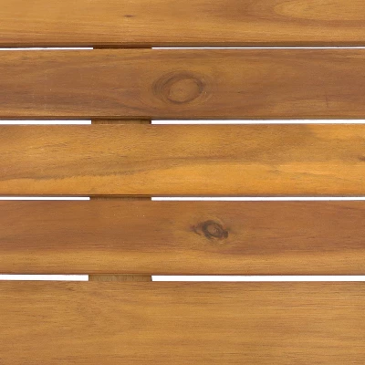 Sunnydaze Decor Sunnydaze Outdoor Acacia Wood And Faux Wicker Resin Patio Dining Table - 31.5" - Brown And Black - Image 3