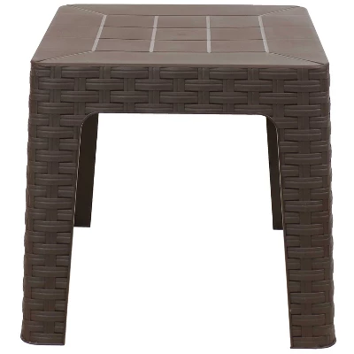 Sunnydaze Decor Sunnydaze 18" Square Polypropylene Indoor/Outdoor Patio Side Table - Image 6