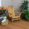 Sunnydaze Decor Sunnydaze Outdoor Natural Fir Wood Rustic Lounge Backyard Patio Adirondack Chair - Light Charred Finish