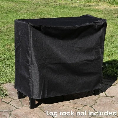 Sunnydaze Decor Sunnydaze Outdoor Weather-Resistant Heavy-Duty Durable PVC Firewood Log Rack Holder Cover - Black - Image 4