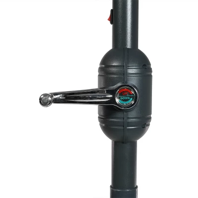 Sunnydaze Decor Sunnydaze Outdoor Aluminum Patio Umbrella With Solar LED Lights, Tilt, And Crank - 9' - Image 7