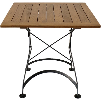 Sunnydaze Decor Sunnydaze Indoor/Outdoor Chestnut Wood Portable Folding Square Patio Bistro Table - 31" - Brown - Image 6