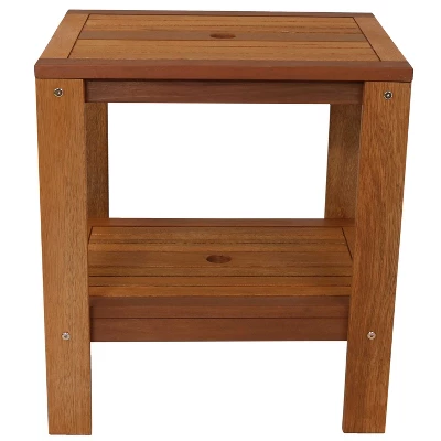 Sunnydaze Decor Sunnydaze Outdoor Meranti Wood With Teak Oil Finish Patio Table And Chairs Conversation Set - Brown - 3pc - Image 13