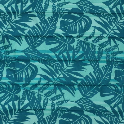 Sunnydaze Decor Sunnydaze Outdoor Weather-Resistant Polyester Quilted Hammock Cushion Pad And Hammock Pillow With Ties - Cool Blue Tropics - Image 3