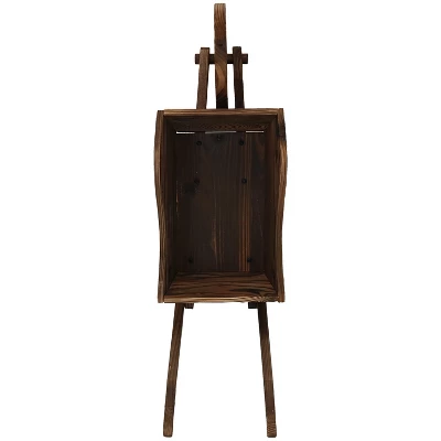 Sunnydaze Decor Sunnydaze Wooden Decorative Wheelbarrow Planter For Patio, Lawn And Garden - 35" L X 10" W X 11" - Brown - Image 5