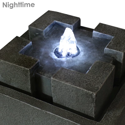 Sunnydaze Decor Sunnydaze Indoor Home Office Decorative Square Dynasty Bubbling Tabletop Water Fountain Feature - 7" - Image 4