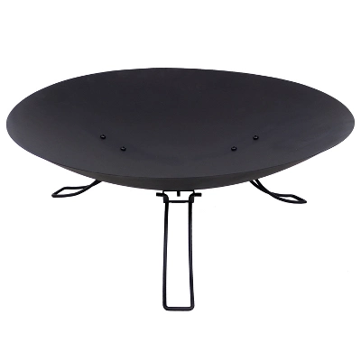 Sunnydaze Decor Sunnydaze Outdoor Camping Backyard Steel Round Classic Ebony Raised Fire Pit Bowl With 3 Folding Legs - Black - 24" - Image 6