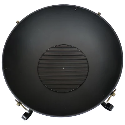 Sunnydaze Decor Sunnydaze Outdoor Camping Or Backyard Steel Victorian Fire Pit Bowl With Handles And Spark Screen - 25" - Black - Image 8