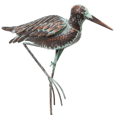 Sunnydaze Decor Sunnydaze Patina Crane Metal Outdoor Detailed Garden Statue - Brown/Blue - 2pc - Image 2