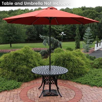 Sunnydaze Decor Sunnydaze Outdoor Heavy-Duty Cast Iron Decorative Modern Geometric Design Patio Yard Square Umbrella Base Stand - 17" - Black - Image 3