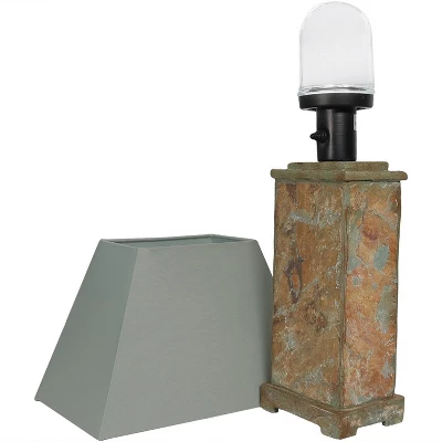 Sunnydaze Decor Sunnydaze Contemporary Natural Slate And Fabric Cream Shade Indoor/Outdoor Weather-Resistant Table Lamp - Image 5