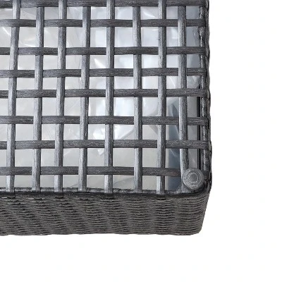 Sunnydaze Decor Sunnydaze 2-Section Rectangle Polyrattan Indoor Planters - 21.5" W X 11.5" D X 9.25" H - 2-Pack - Image 4