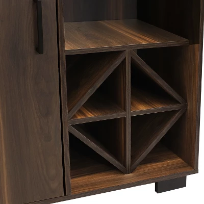 Sunnydaze Decor Sunnydaze Indoor Lavina Wine Cabinet With Glass And Bottle Storage Shelves - Coffee Brown - Image 6