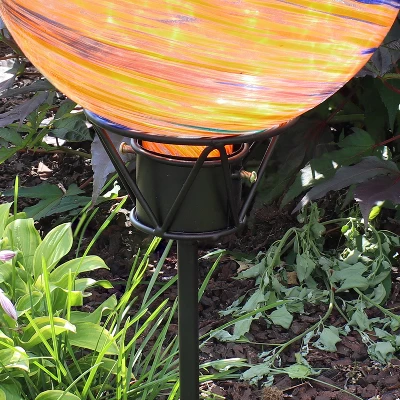 Sunnydaze Decor Sunnydaze Outdoor In-Ground Steel Gazing Globe Stand - 24" - Black - Image 5