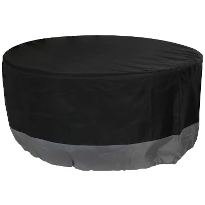 Sunnydaze Decor Sunnydaze Outdoor Heavy-Duty Weather-Resistant 300D Polyester Round 2-Tone Fire Pit Cover - Gray And Black - Image 5