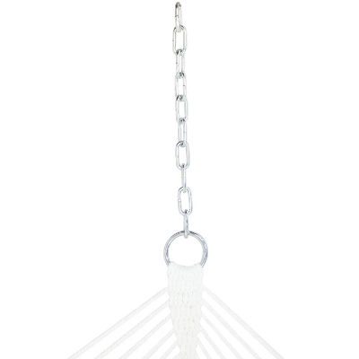 Sunnydaze Decor Sunnydaze Polyester Quilted Weave 2-Person Hammock With Curved Bamboo Spreader Bars - 450 Lb Weight Capacity - Salmon - Image 5