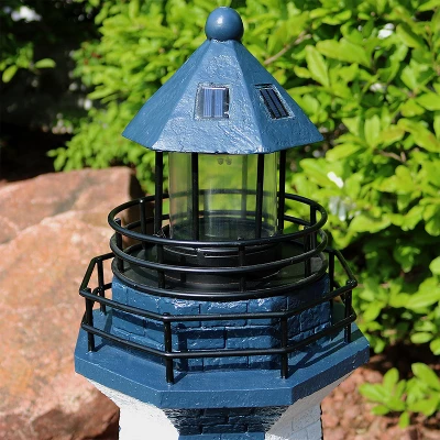 Sunnydaze Decor Sunnydaze Outdoor Backyard Garden Nautical Lighthouse Solar LED Pathlight Statue Figurine - 36" - Image 6
