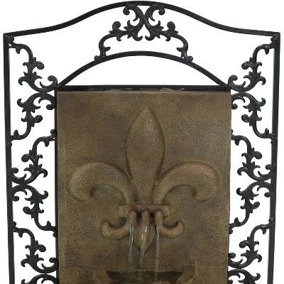 Sunnydaze Decor Sunnydaze 33"H Electric Polystone French Lily Design Outdoor Wall-Mount Water Fountain - Image 2