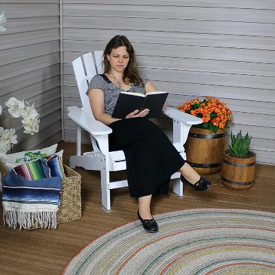 Sunnydaze Decor Sunnydaze Fir Wood Painted Finish Coastal Bliss Outdoor Adirondack Chair - Image 4