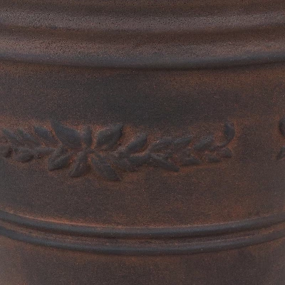 Sunnydaze Decor Sunnydaze Indoor/Outdoor Patio, Garden, Or Porch Weather-Resistant Double-Walled Laurel Flower Pot Planter - 13" - Rust Finish - Image 3