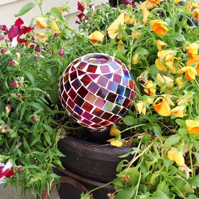 Sunnydaze Decor Sunnydaze Glass Mosaic Watering Globe For Plants And Flowers