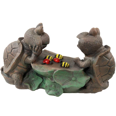 Sunnydaze Decor Sunnydaze Tic Tac Toe Turtles Concrete Garden Statue - 7.5-Inch - Image 6