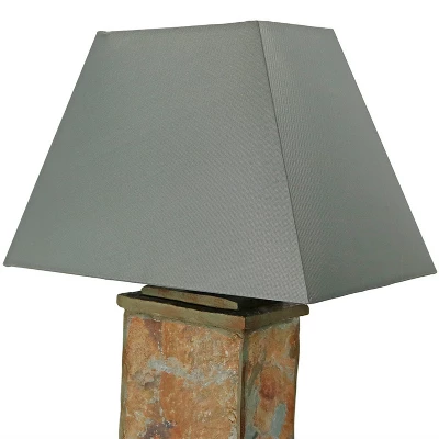 Sunnydaze Decor Sunnydaze Contemporary Natural Slate And Fabric Cream Shade Indoor/Outdoor Weather-Resistant Table Lamp - Image 6