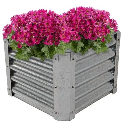 Sunnydaze Decor Sunnydaze Outdoor Lawn And Garden Galvanized Steel Square Raised Vegetable Garden Or Flower Bed Planter Kit - 22" - Silver - Image 5