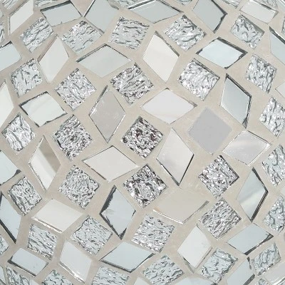 Sunnydaze Decor Sunnydaze Indoor/Outdoor Mirrored Diamond Mosaic Gazing Globe Glass Garden Ball - 10" Diameter - Silver - Image 2